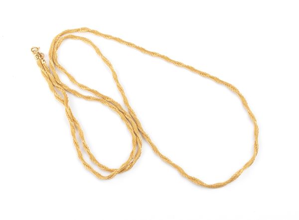 Gold woven knit necklace 