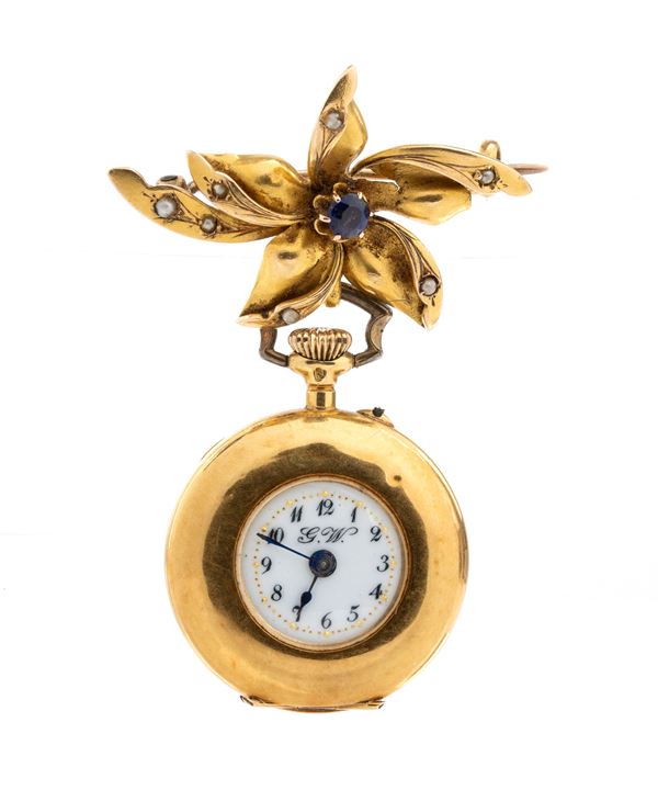 Gander watch - Orologio da tasca con spilla in oro