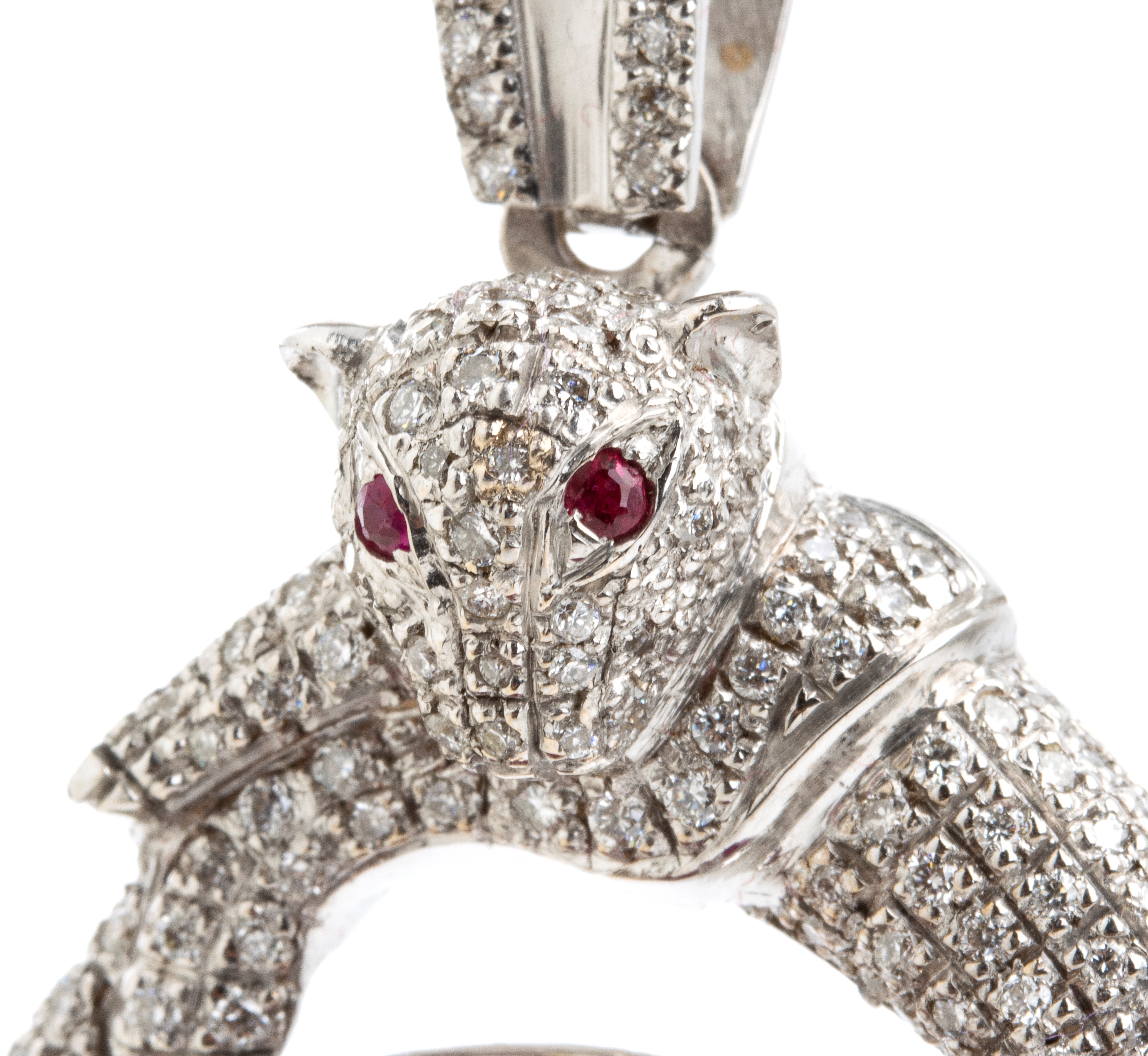 Girocollo con pendente in oro, diamanti e rubino composito