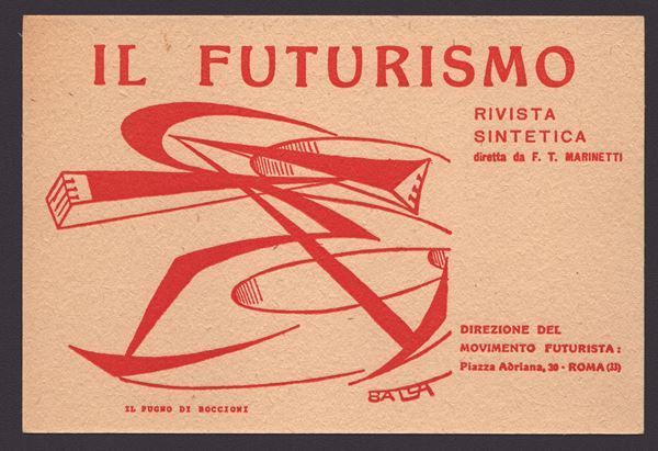 GIACOMO BALLA - Postcard Futurism synthetic magazine