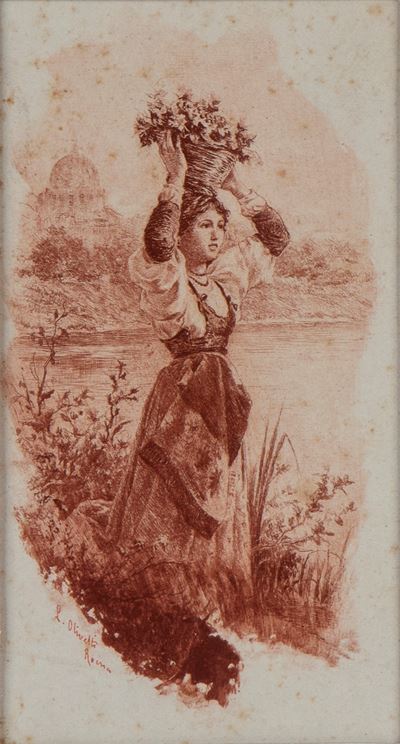 Donna con un Cesto di Frutta