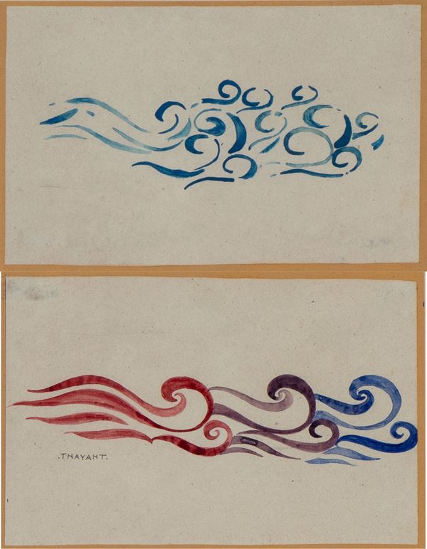 Ernesto Michahelles THAYAHT - Two sketches of textile motifs