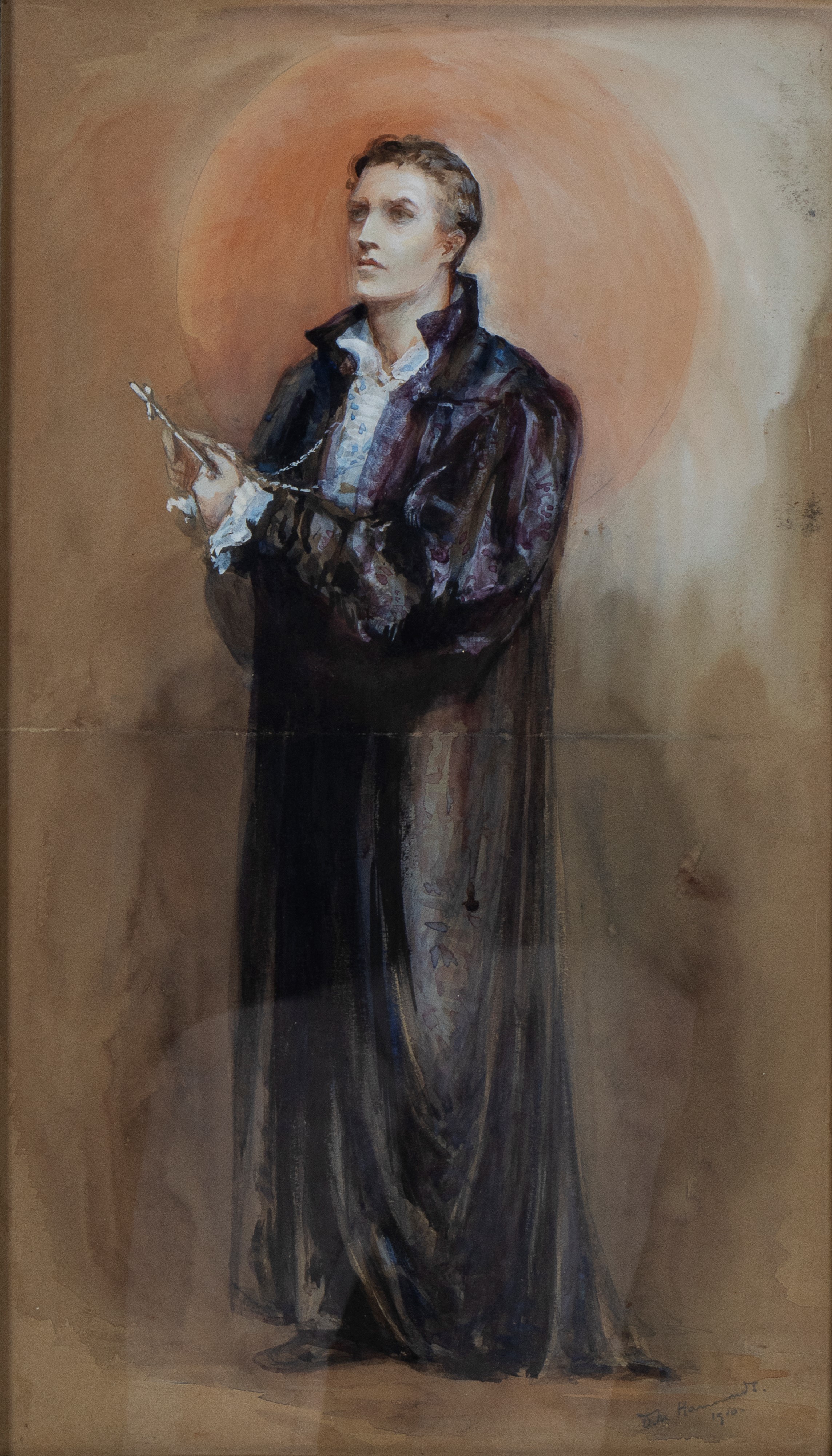 Gertrude Demain Hammond - Paravento a Quattro Panelli Decorato con Personaggi di "enrico VIII" di...