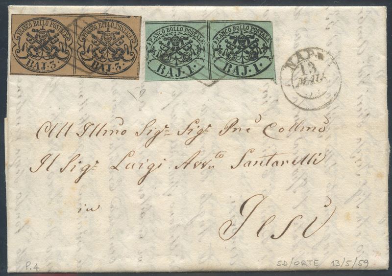 Pontificio - Lettera da Orte per Jesi