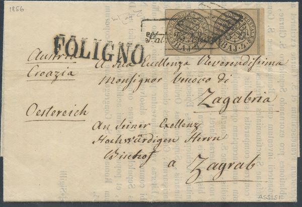 Pontifical - Letter from Assisi to Zagreb  - Auction Stamps and Postal History - Bertolami Fine Art - Casa d'Aste