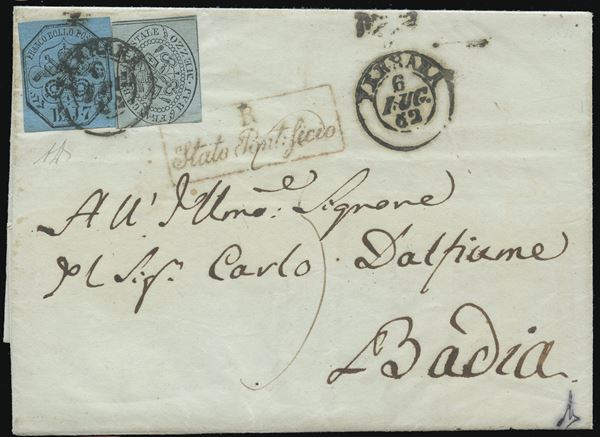 Pontifical - Letter from Ferrara to Badia  - Auction Stamps and Postal History - Bertolami Fine Art - Casa d'Aste