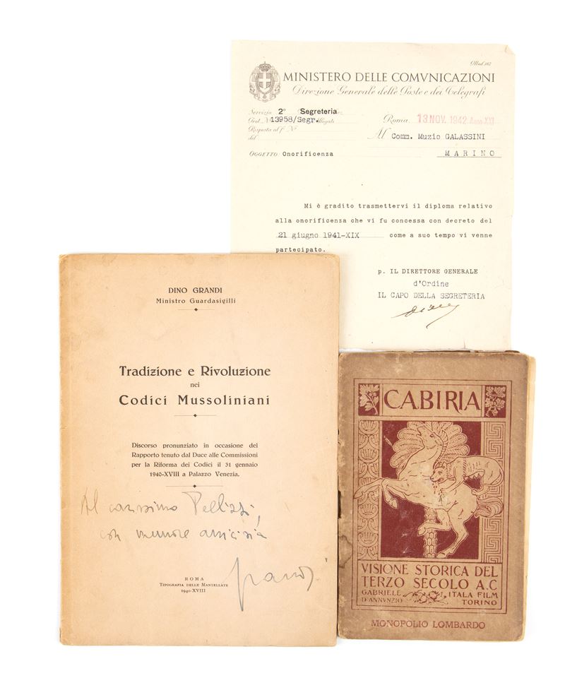Grandi, Dino - D'annunzio, Gabriele - Libretti con Firma