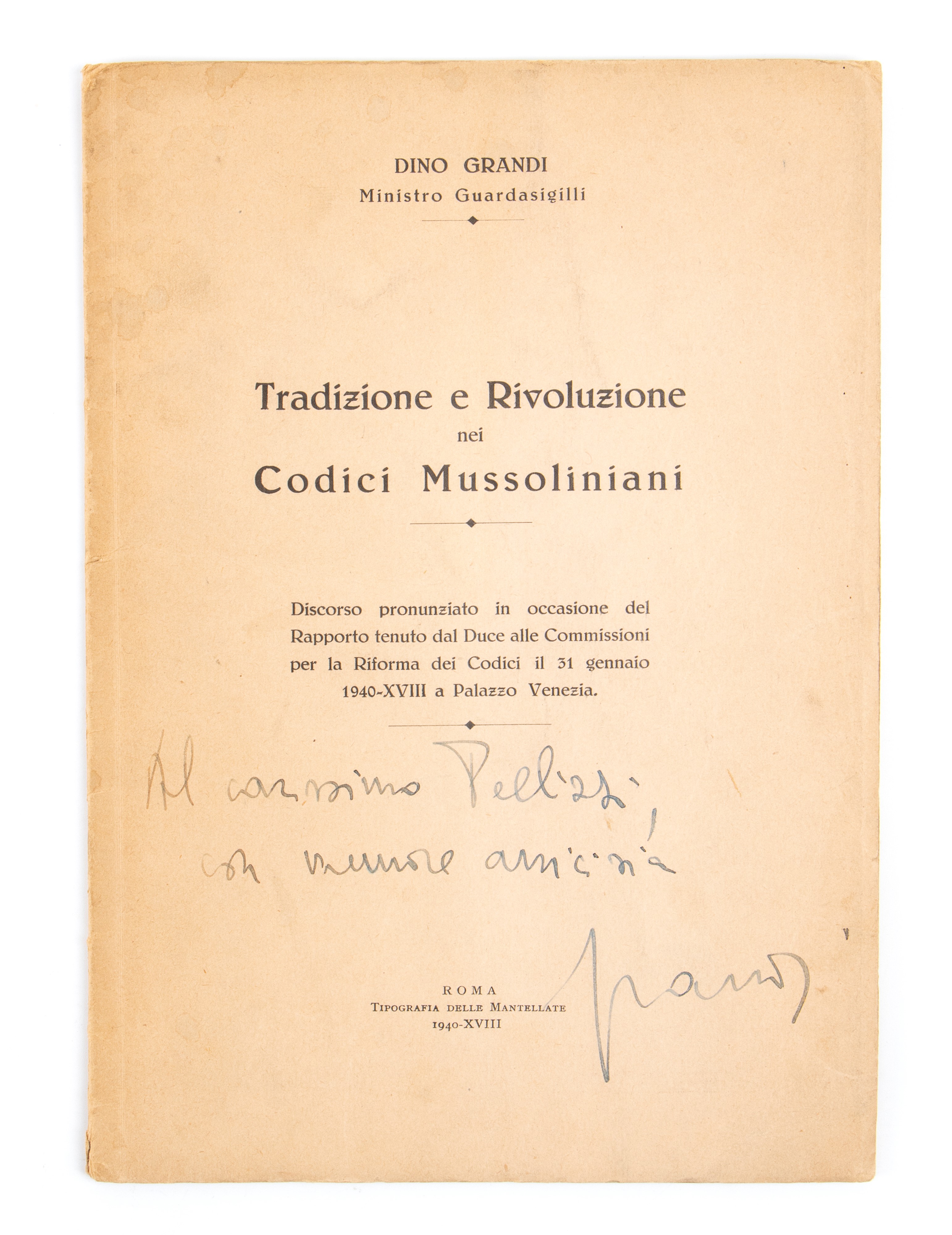 Grandi, Dino - D'annunzio, Gabriele - Libretti con Firma