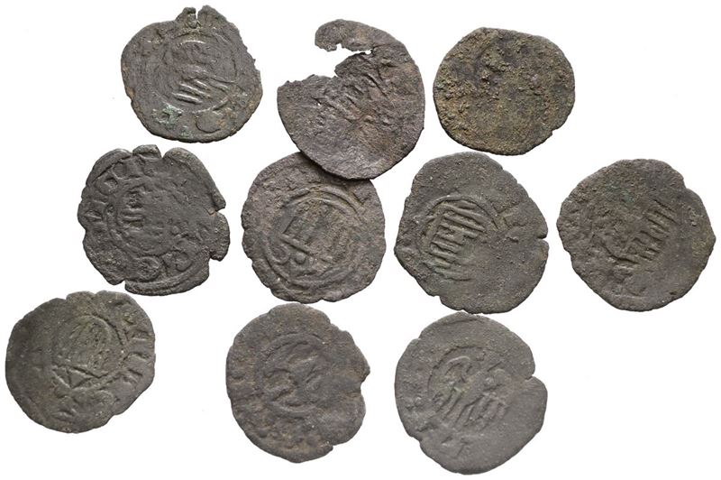 Messina. Regno di Sicilia. Lotto di 10 Denari da Identificare. Conservazioni Varie. Mi