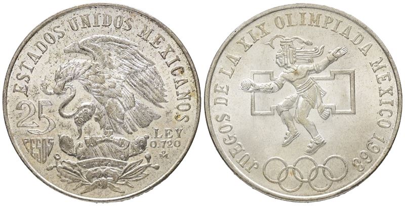 MESSICO, 25 pesos Olimpiadi 1968 in confezione folder