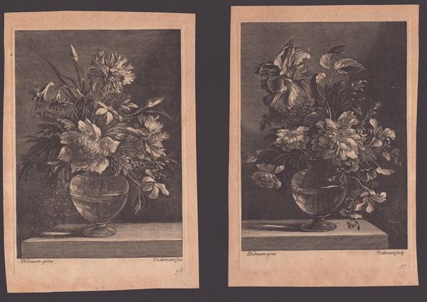 Jacques Coelemans : Vases with flowers  - Auction Old and Modern Prints, Drawings and Maps - Bertolami Fine Art - Casa d'Aste