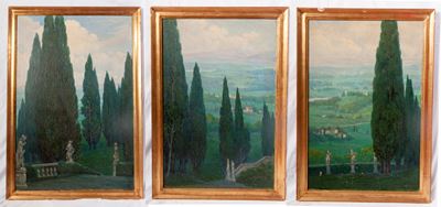 Scorcio di Paesaggio con Viale e Cipressi