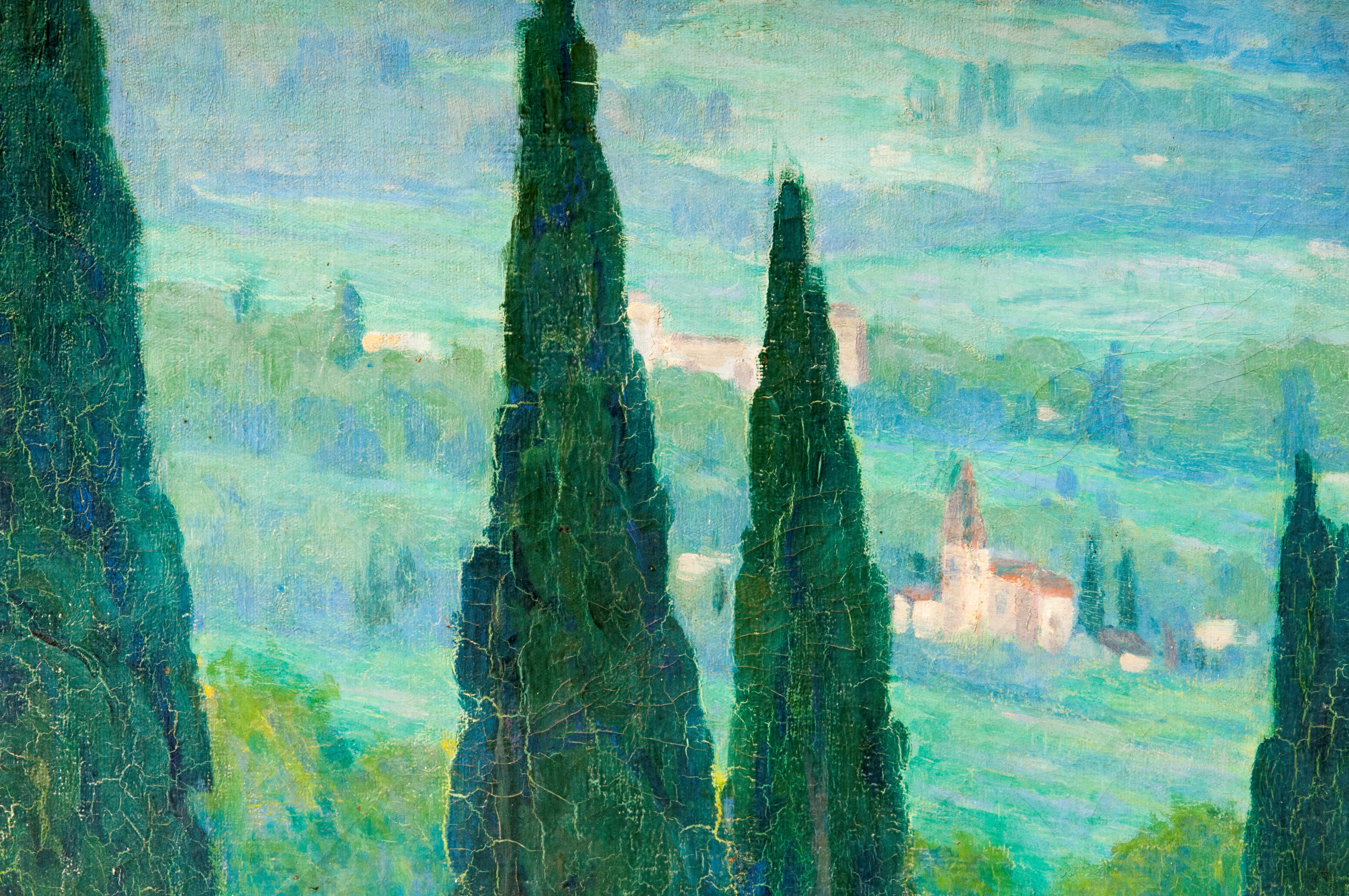 Luigi Tarra - Scorcio di Paesaggio con Viale e Cipressi