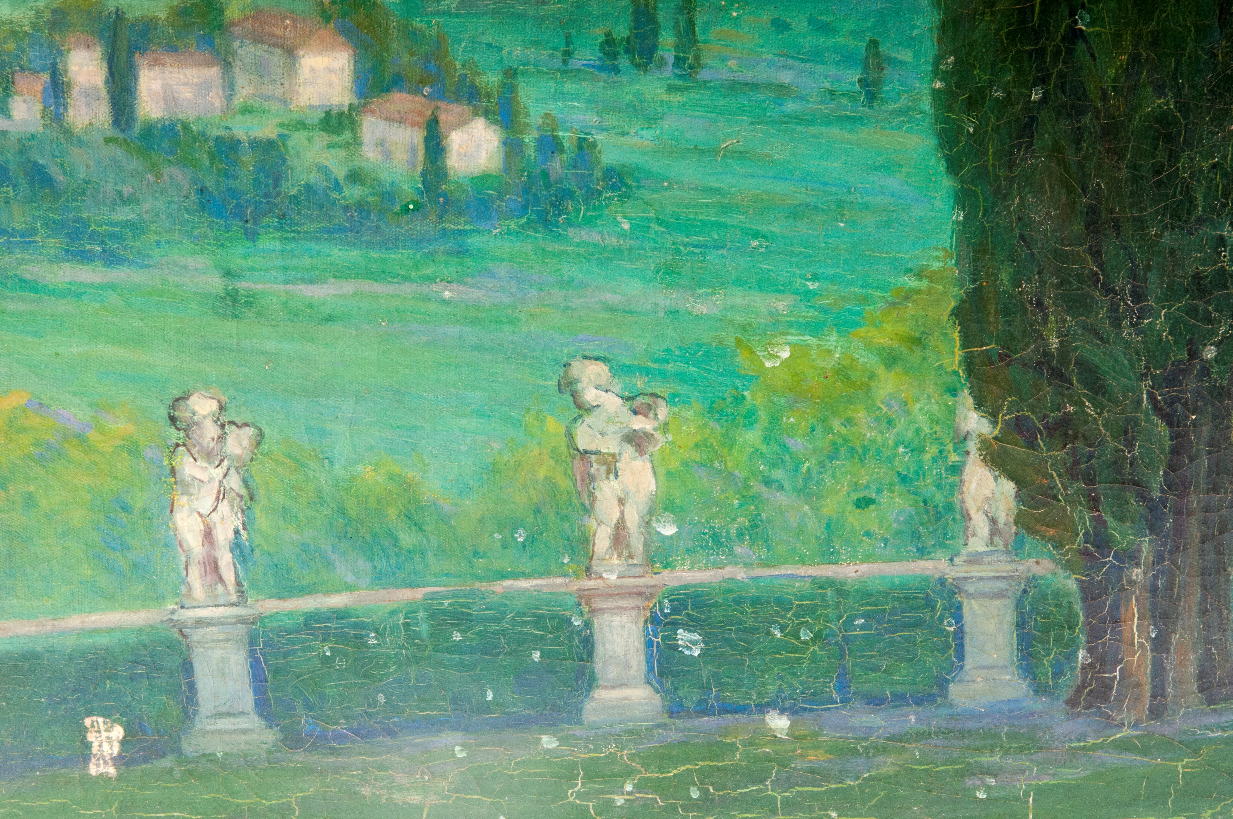 Luigi Tarra - Scorcio di Paesaggio con Viale e Cipressi