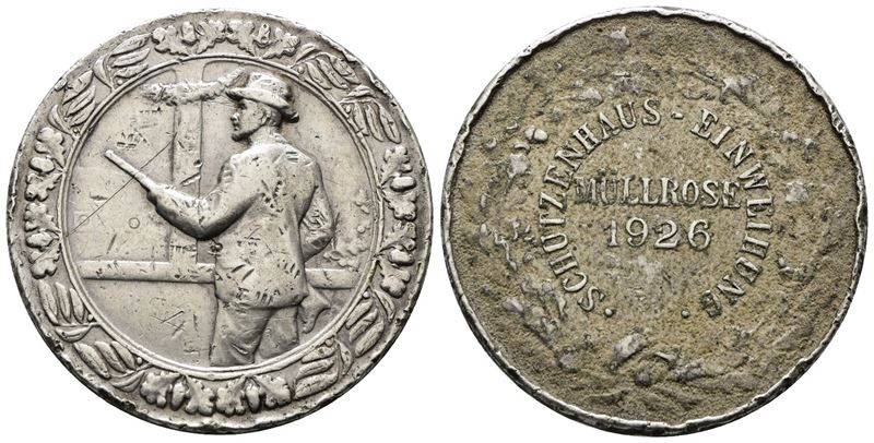 Olanda. Medaglia Inaugurazione Tiro a Segno Müllrose 1926. Ag (16,39 G; 33,55 MM)