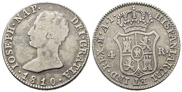 SPAGNA. Giuseppe Napoleone (1808-1814), Da 4 Reales; Ag (5,86 g; 26 mm) Calicò 54; KM 540.1