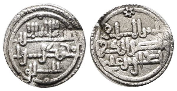 MONDO ISLAMICO. Almoravids, Murabitid, Ishaq bin Ali (AH 540-541/AD 1145-1146), Qirat; AR (0,91 g; 11 mm) Vives 1895.