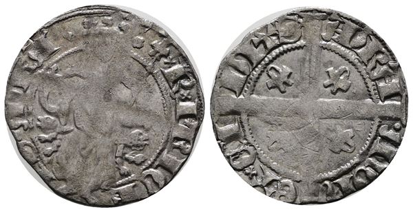 FRANCIA. Orange, Principauté, Raymond IV (1340-1393), Carlin. Ag (1,06 g; 21 mm) Poey d'Avant 4513.