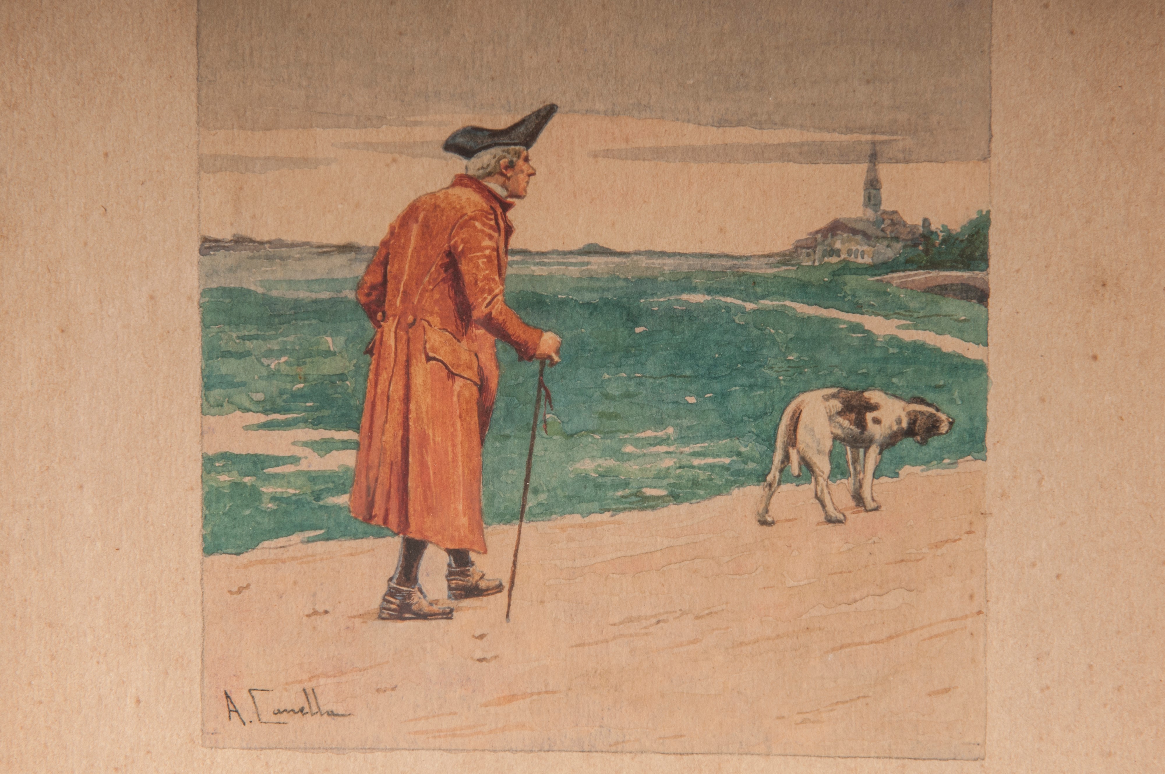 Lotto di due acquarelli su carta