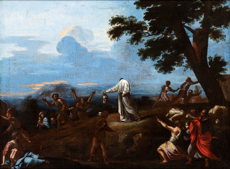 Nicolas Poussin - San Dionigi Terrorizza i Propri Carnefici con la Sua Testa Mozzata