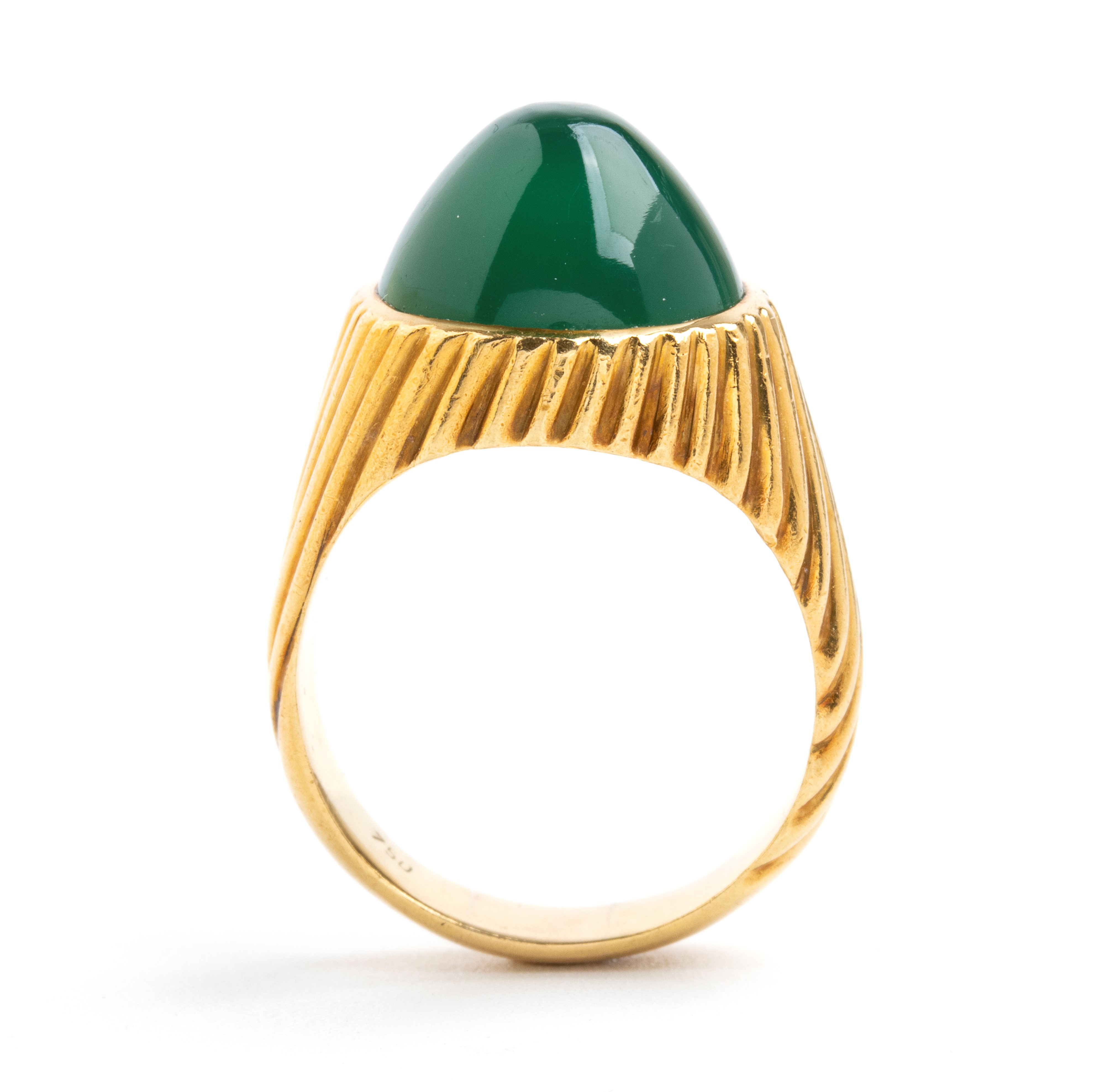 Anello in oro con crisoprasio