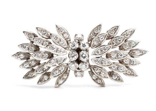 Diamonds gold brooch