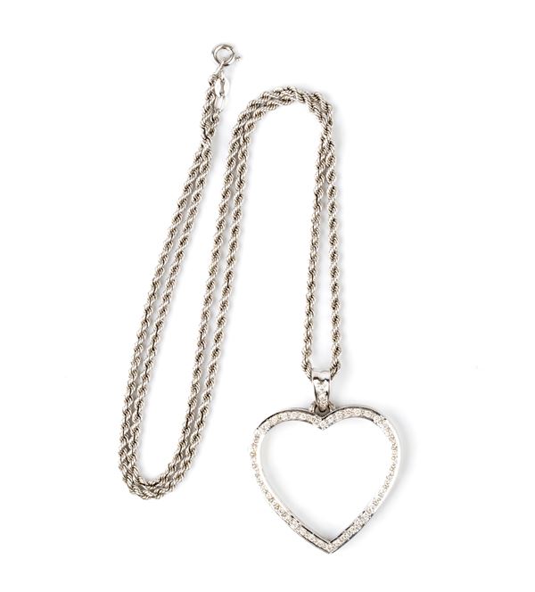 Necklace with diamond heart pendant 