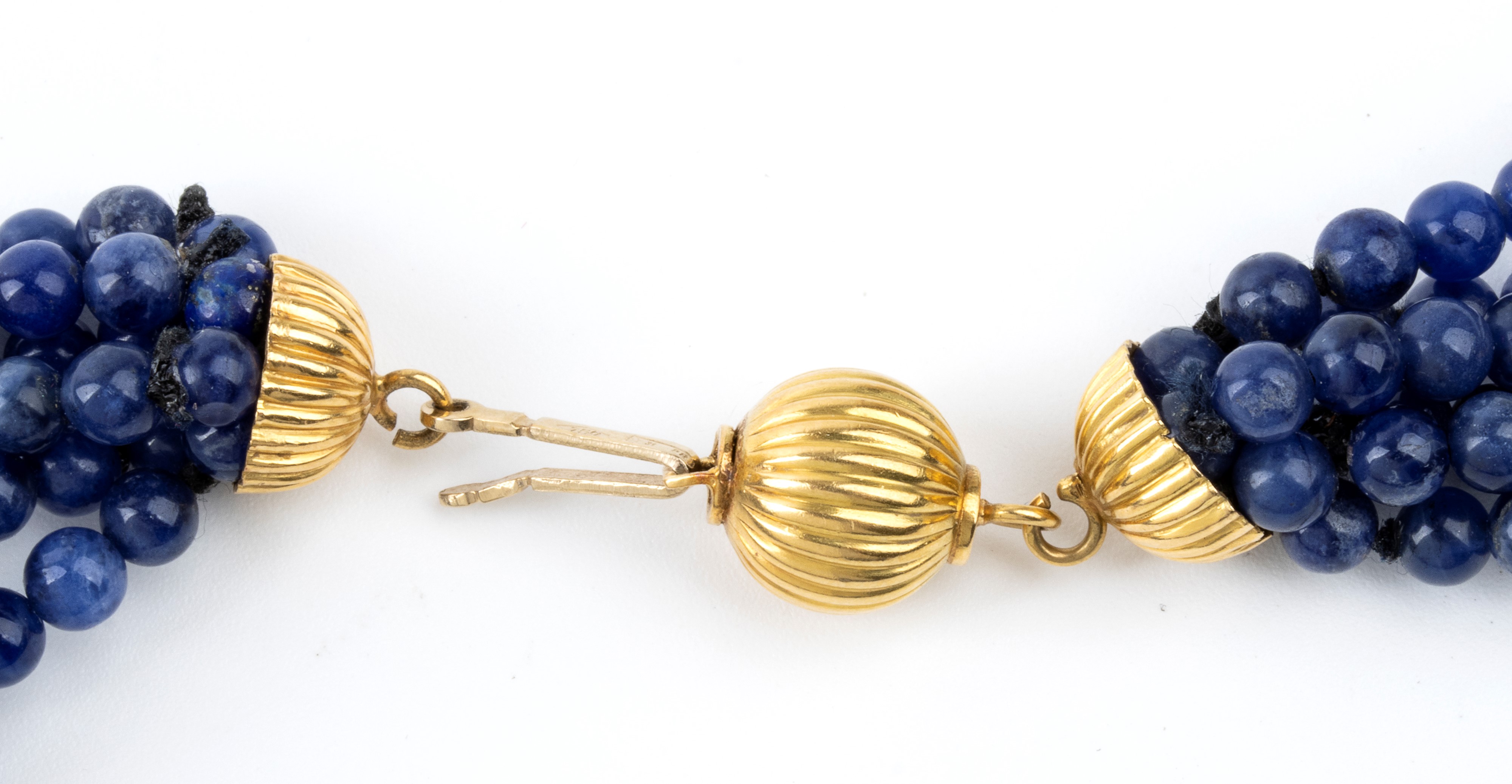 Girocollo a torsade in oro e sodalite