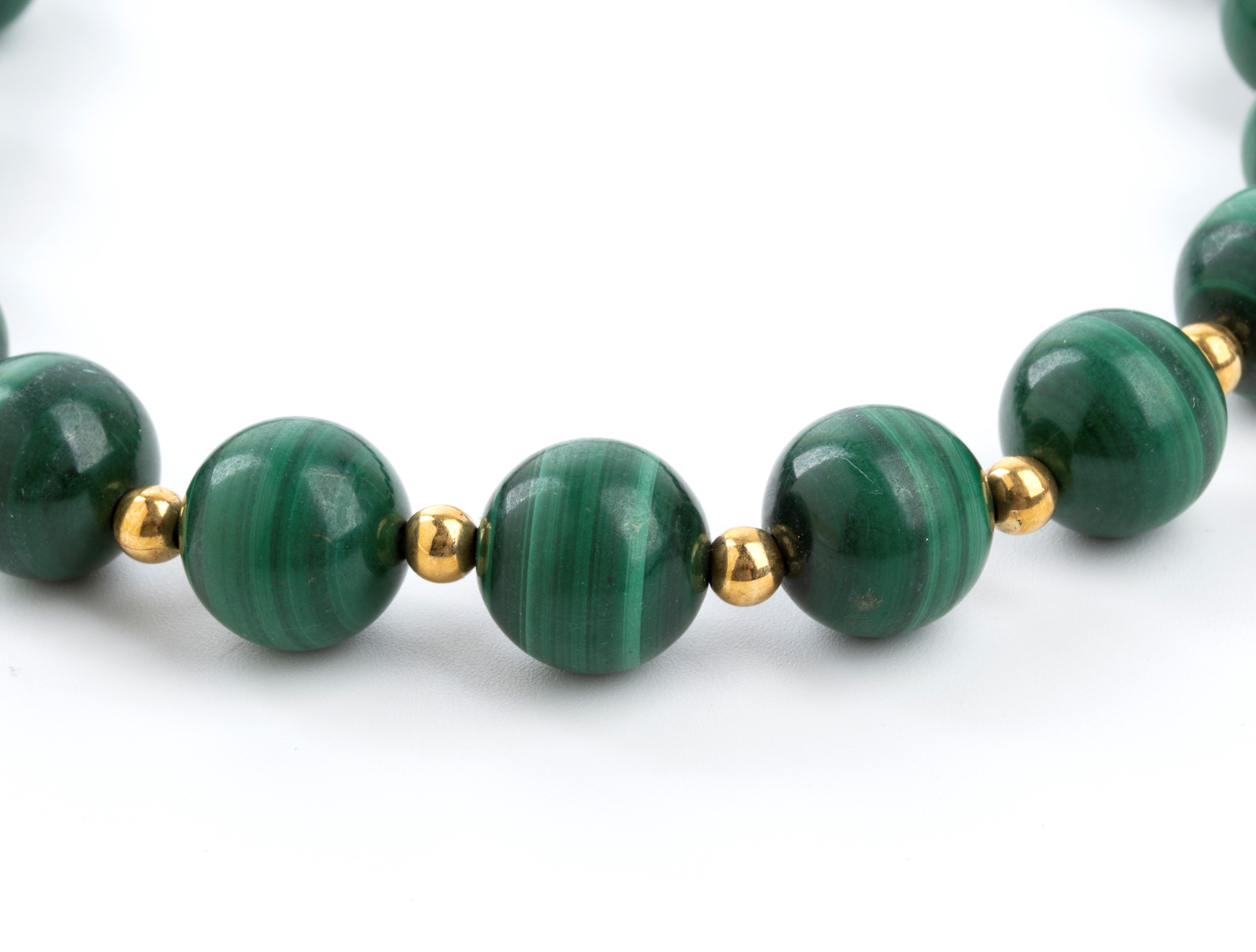 Girocollo in oro e malachite