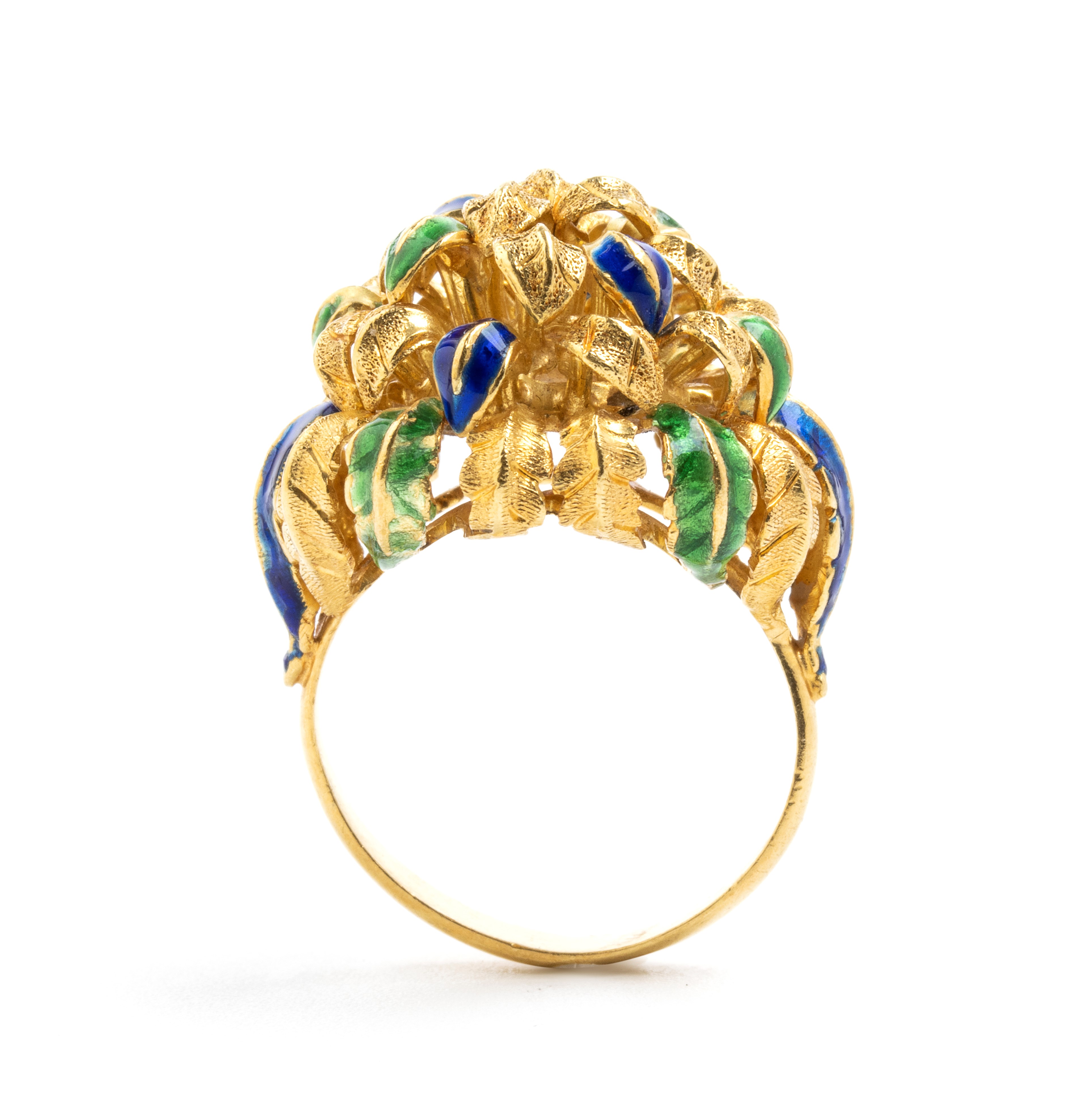 Anello in oro e smalti