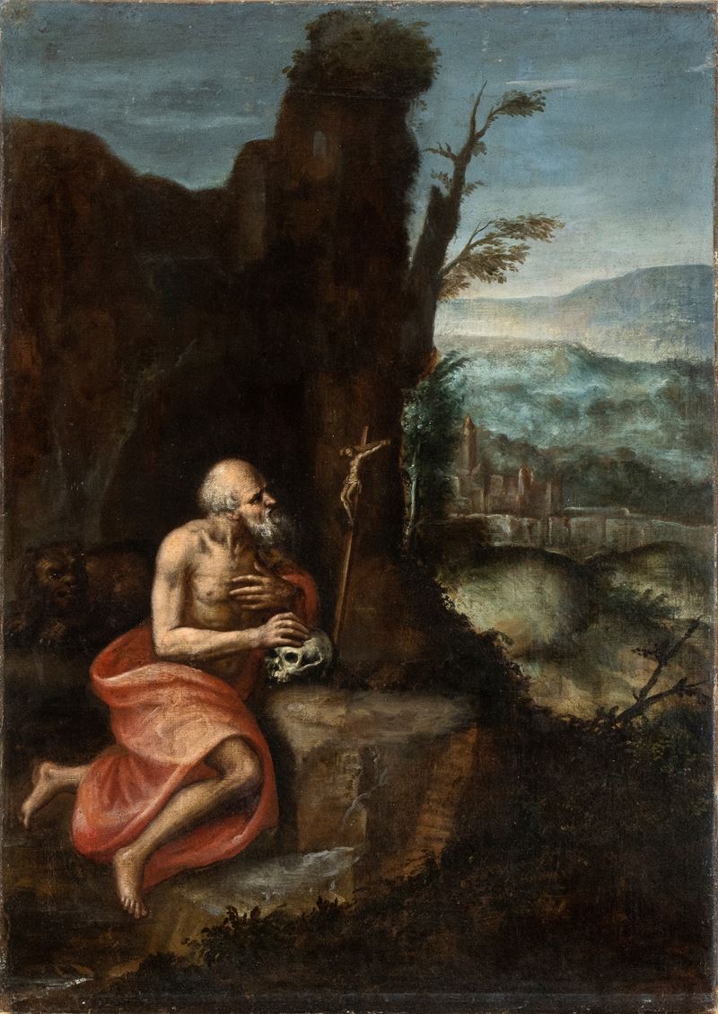 Artista Lombardo, XVI Secolo - San Girolamo Penitente