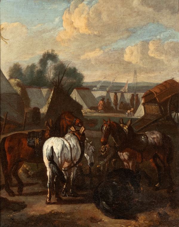 Pieter van Bloemen Lo Stendardo - Accampamento militare