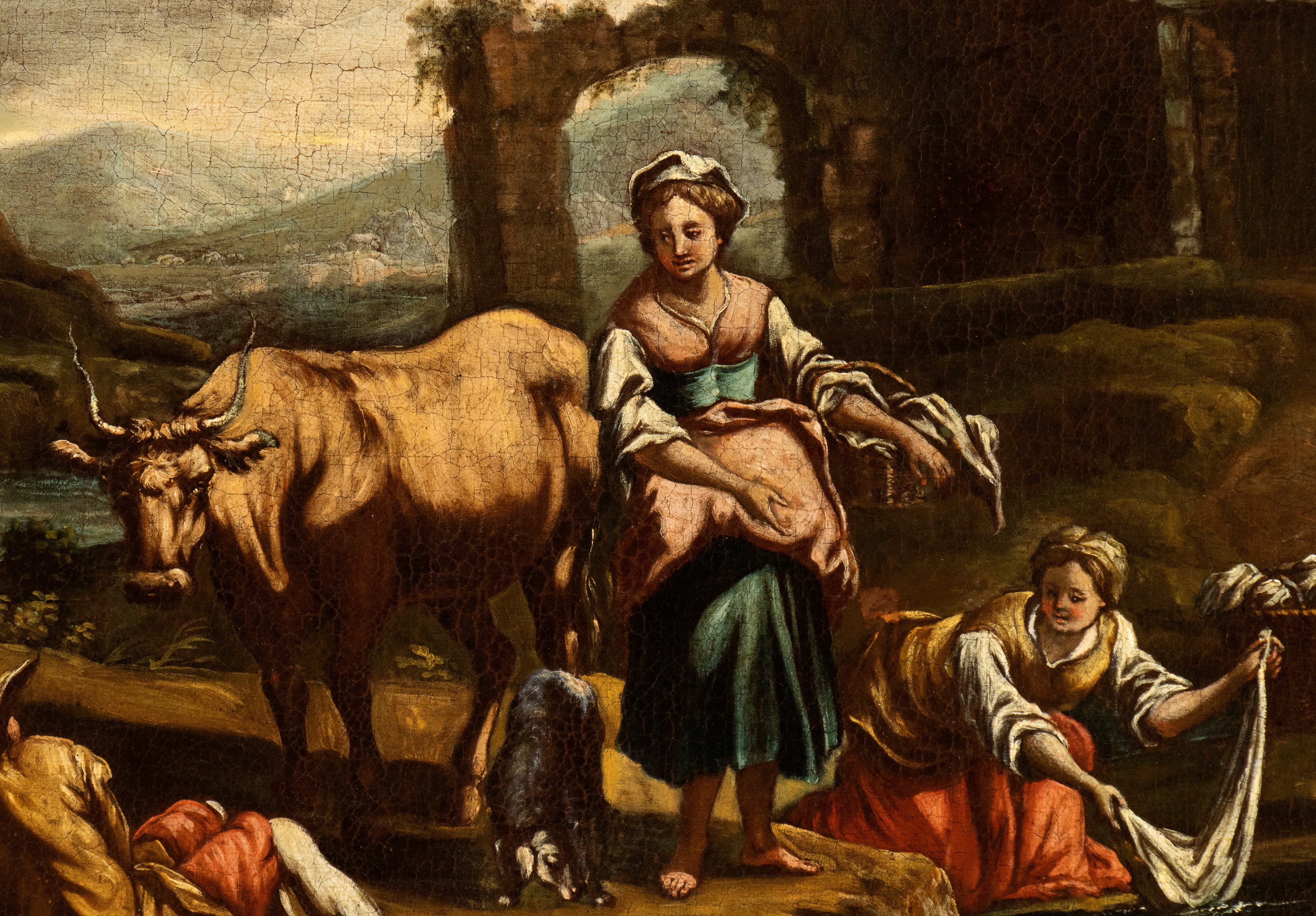 Paesaggio con lavandaie e pastori