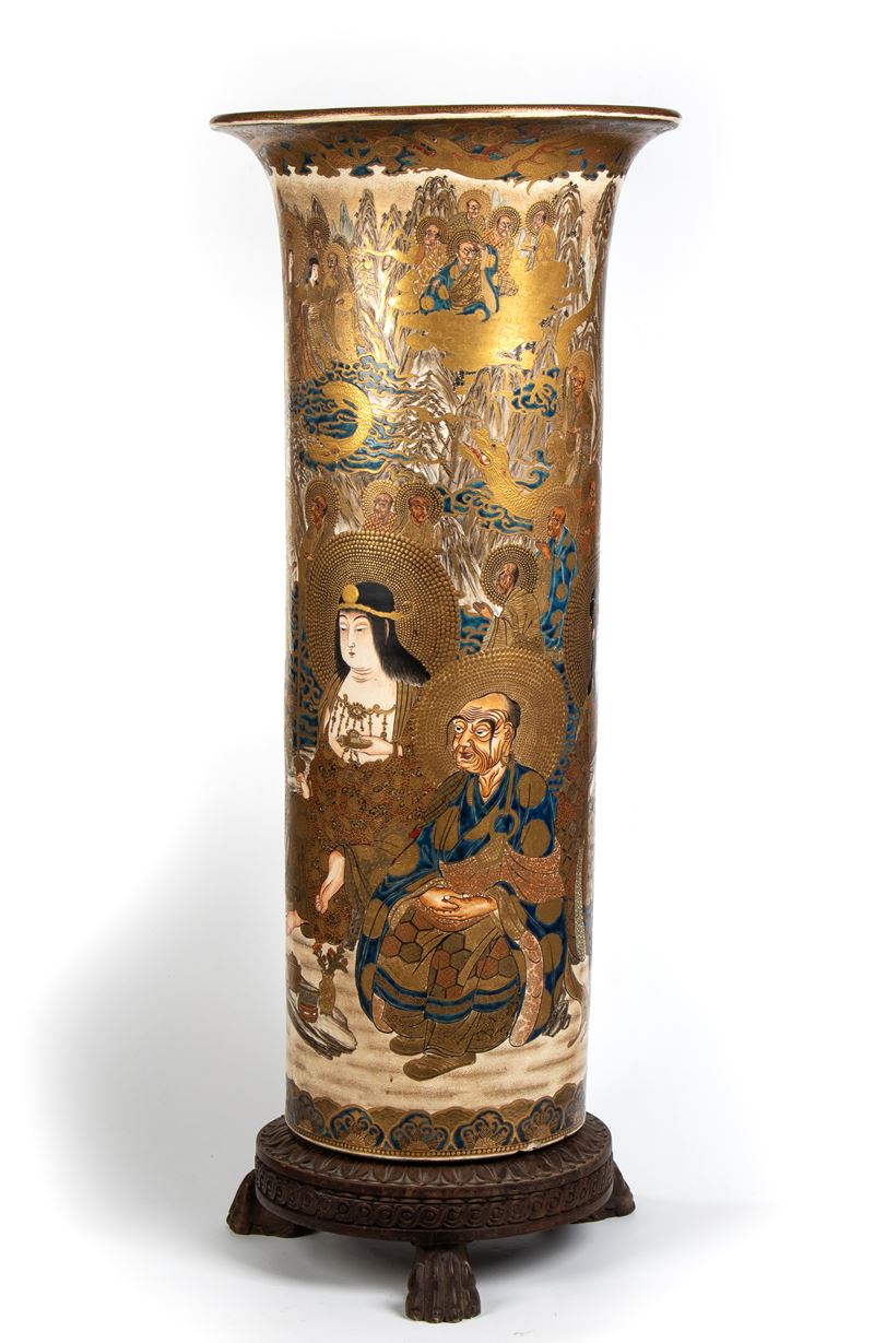 Grande vaso Satsuma a tromba