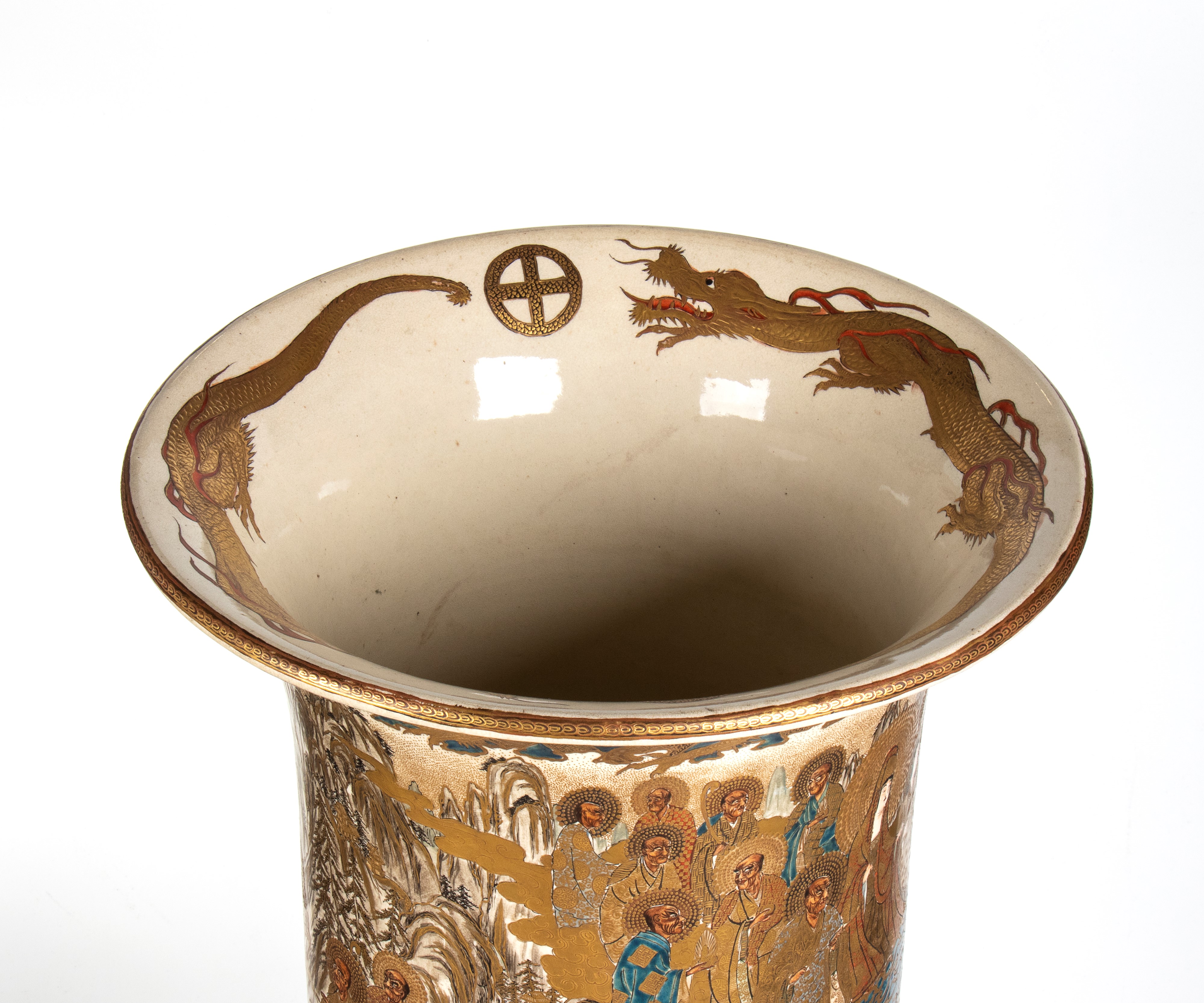 Grande vaso Satsuma a tromba