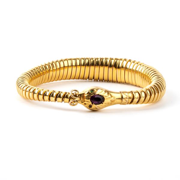 Tubogas type gold bracelet