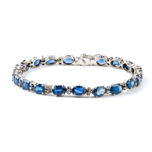 Diamond sapphire gold bracelet