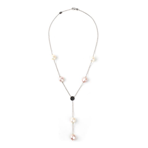 POLVERINI - Freshwater pearl gold necklace