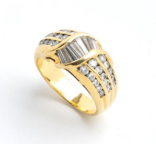 SALVINI - Diamond gold band ring