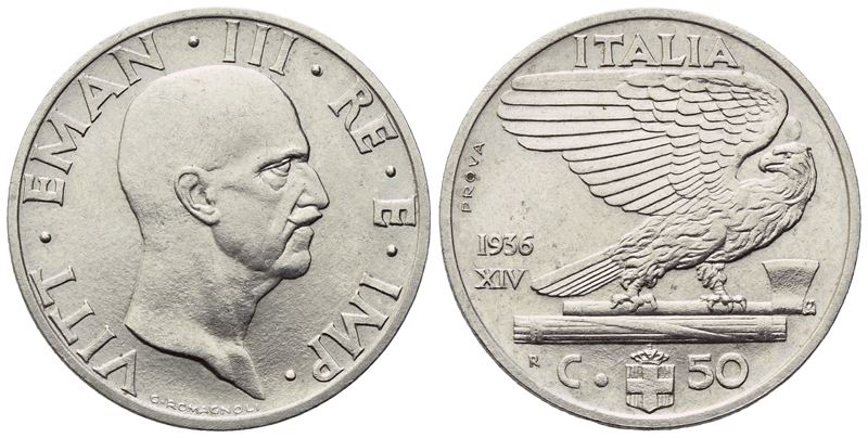 Vittorio Emanuele III, 50 Centesimi 1936 “Impero” (PROVA)