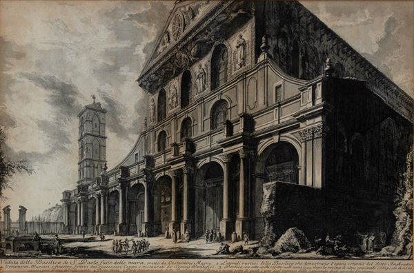 Giovanni Battista Piranesi - Veduta della Basilica di S. Paolofuor delle Mura