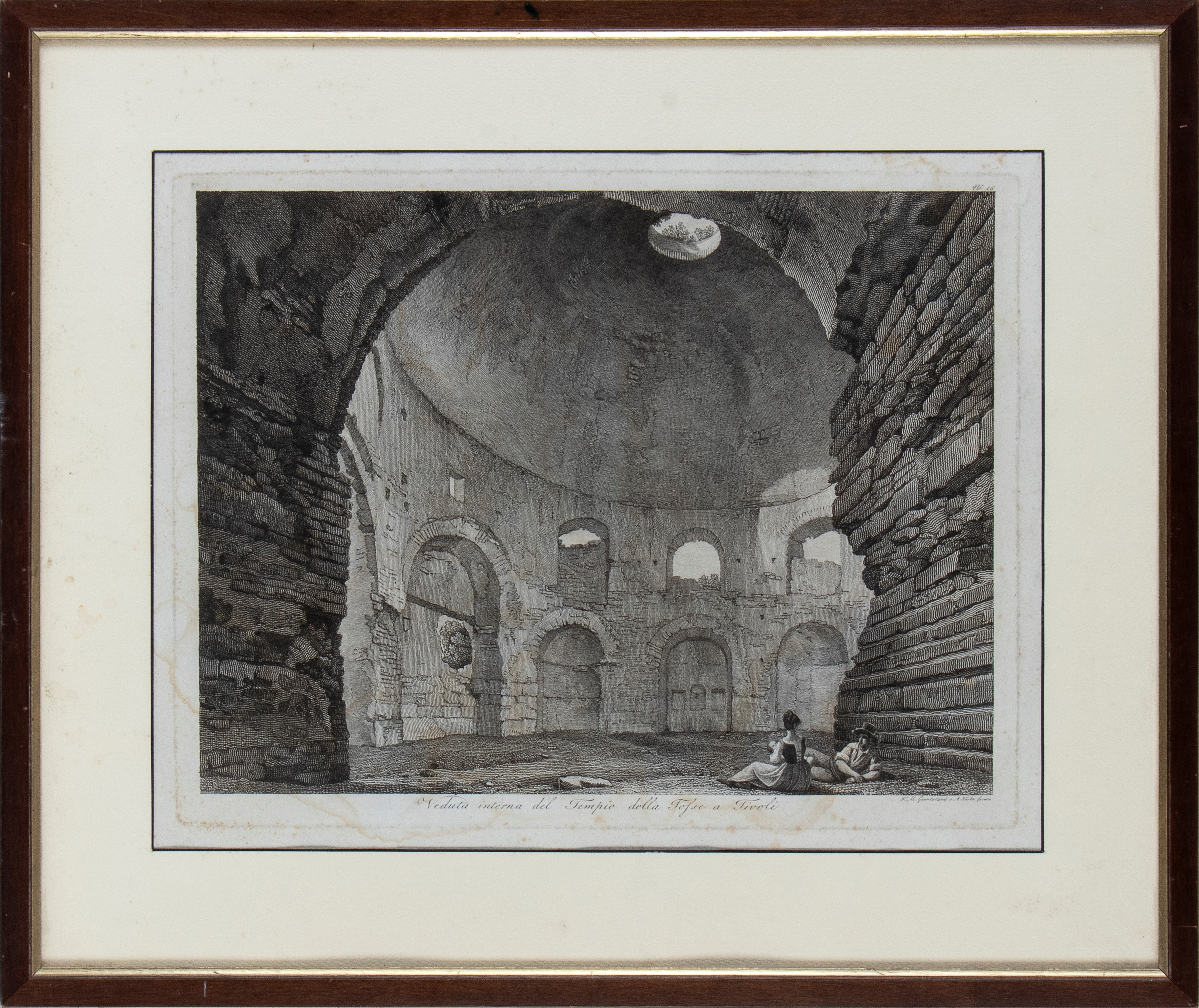 Antonio Testa - Veduta Interna del Tempio della Tosse a Tivoli