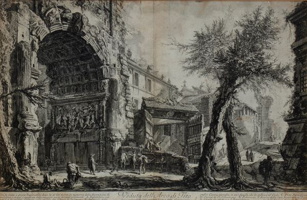 Giovanni Battista Piranesi - Veduta dell'Arco di Tito