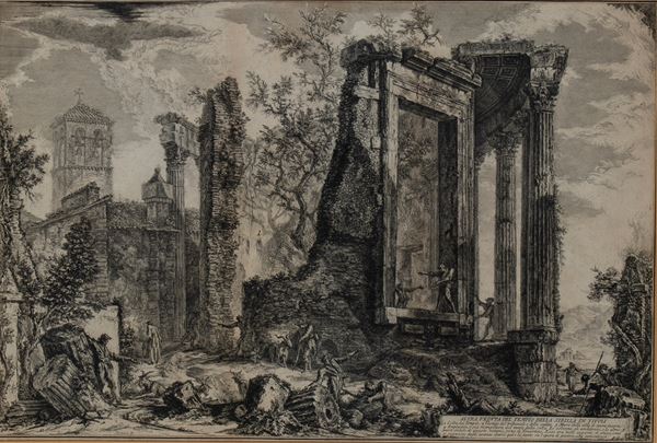 Giovanni Battista Piranesi - Altra Veduta del tempio della Sibilla in Tivoli