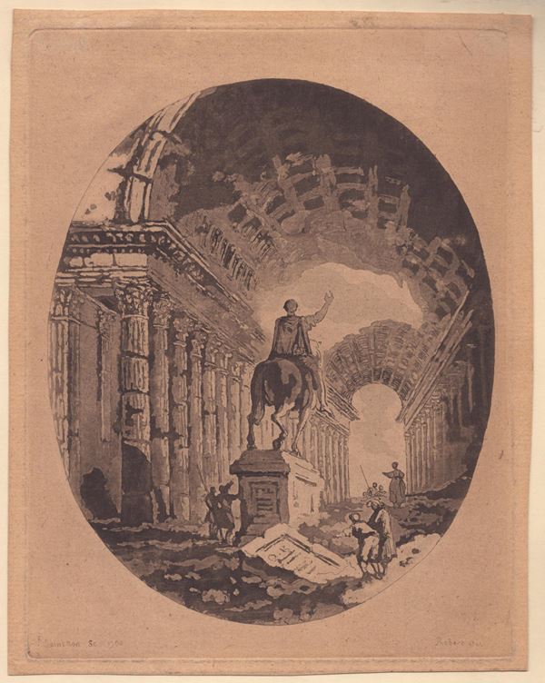 Jean Claude Richard de Saint-Non Abb&#233; de Saint-Non : Ritratto equestre di Marco Aurelio  - Asta Stampe antiche e moderne, disegni e carte geografiche - Bertolami Fine Art - Casa d'Aste