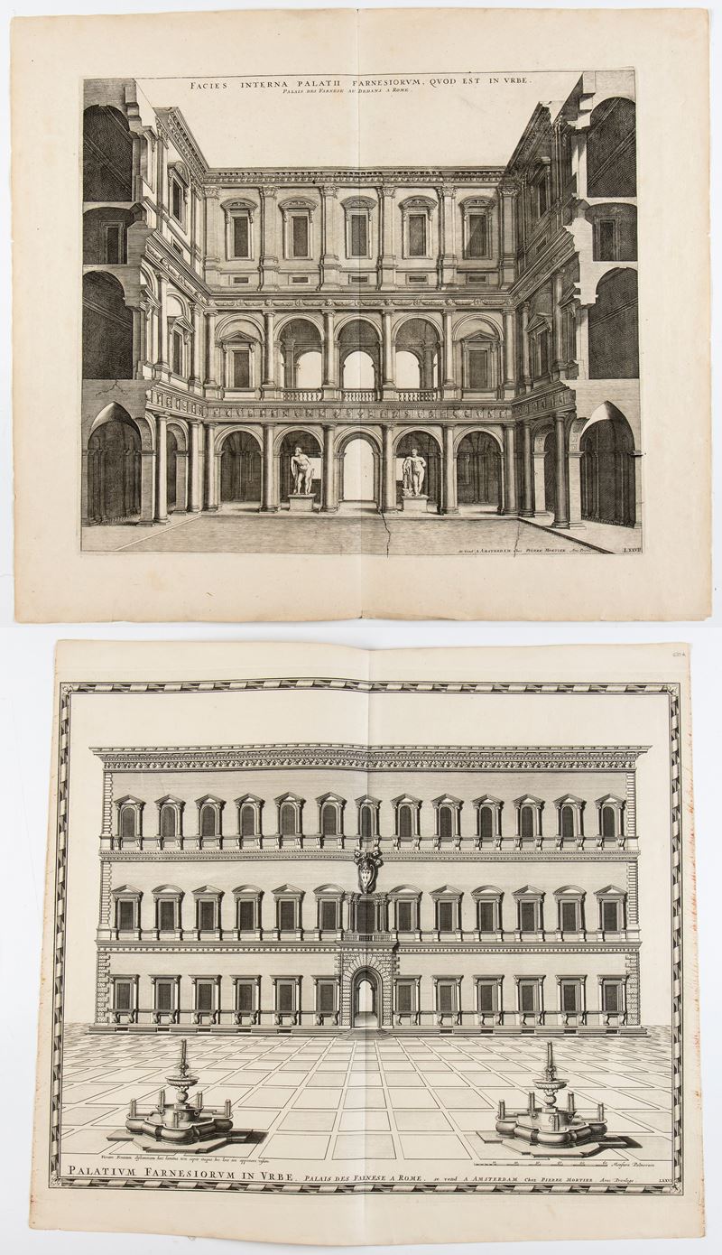 Pierre Mortier - Palatium Farnesiorum in Urbe | Facies Interna Palatii Farnesiorum, Quod Est in U...