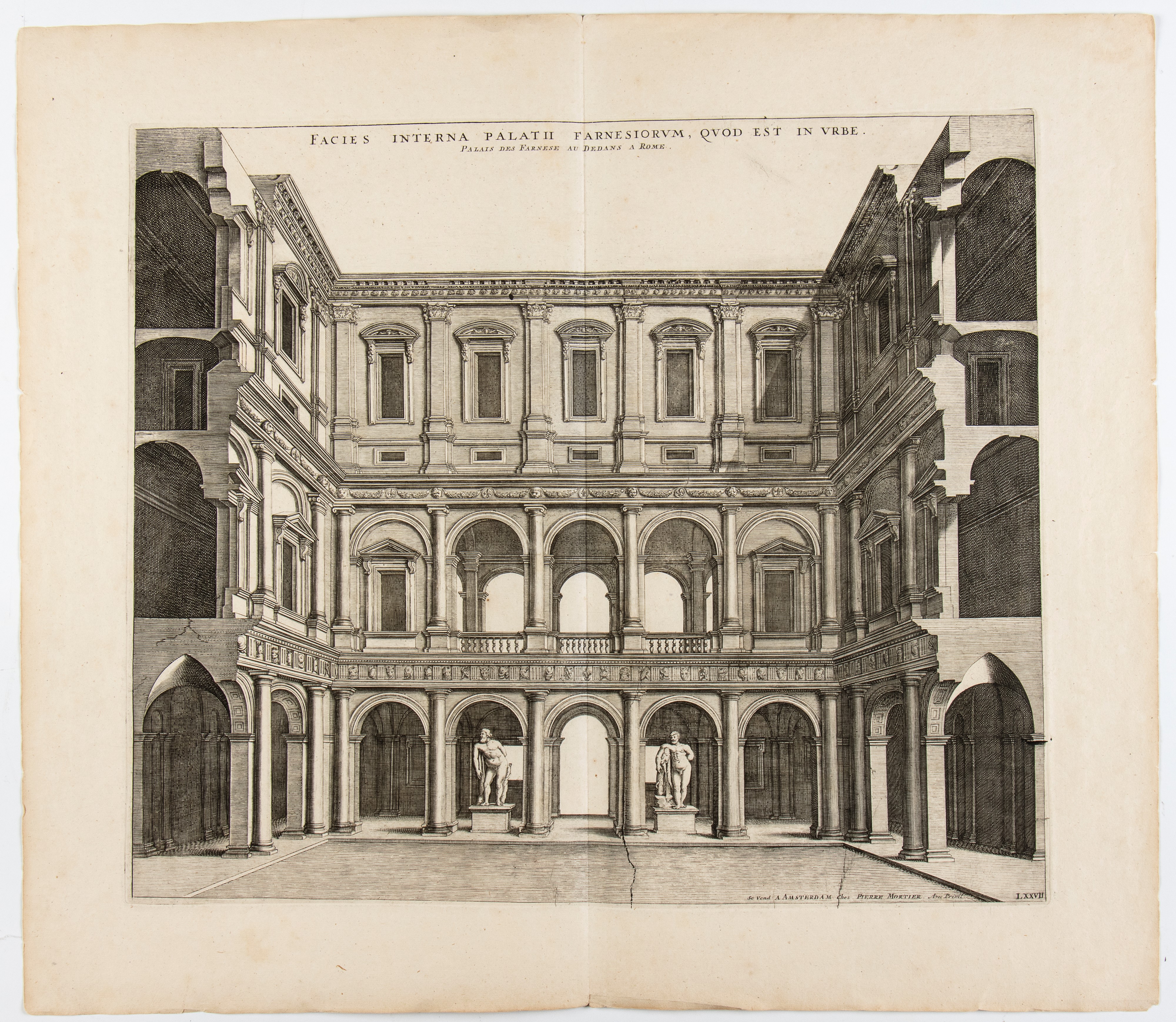 Pierre Mortier - Palatium Farnesiorum in Urbe | Facies Interna Palatii Farnesiorum, Quod Est in U...