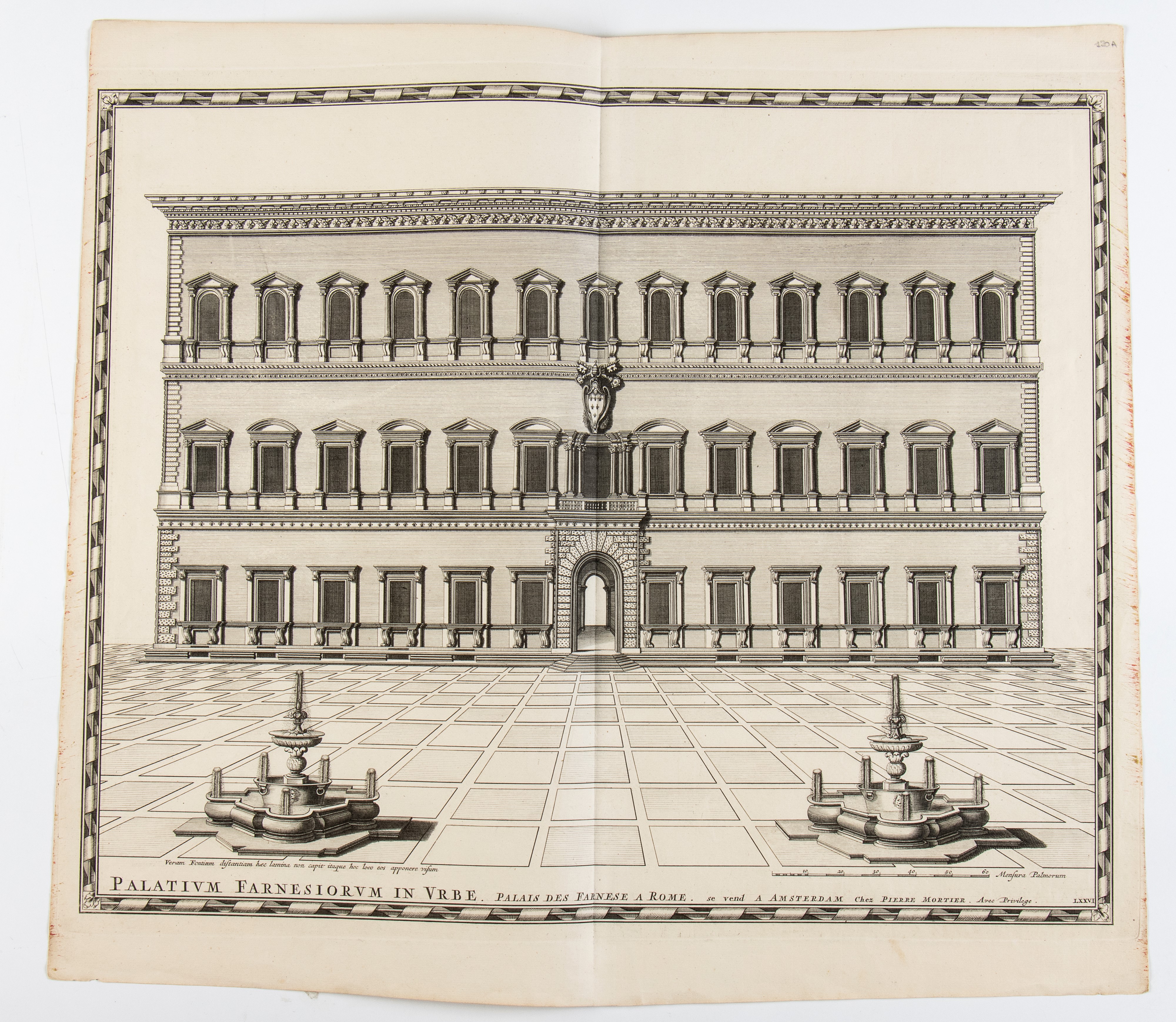 Pierre Mortier - Palatium Farnesiorum in Urbe | Facies Interna Palatii Farnesiorum, Quod Est in U...