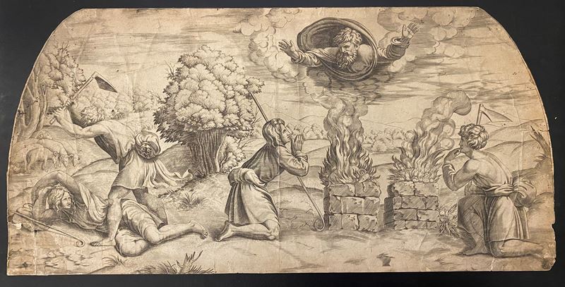 Marcantonio Raimondi - Il Sacrificio di Caino e Abele