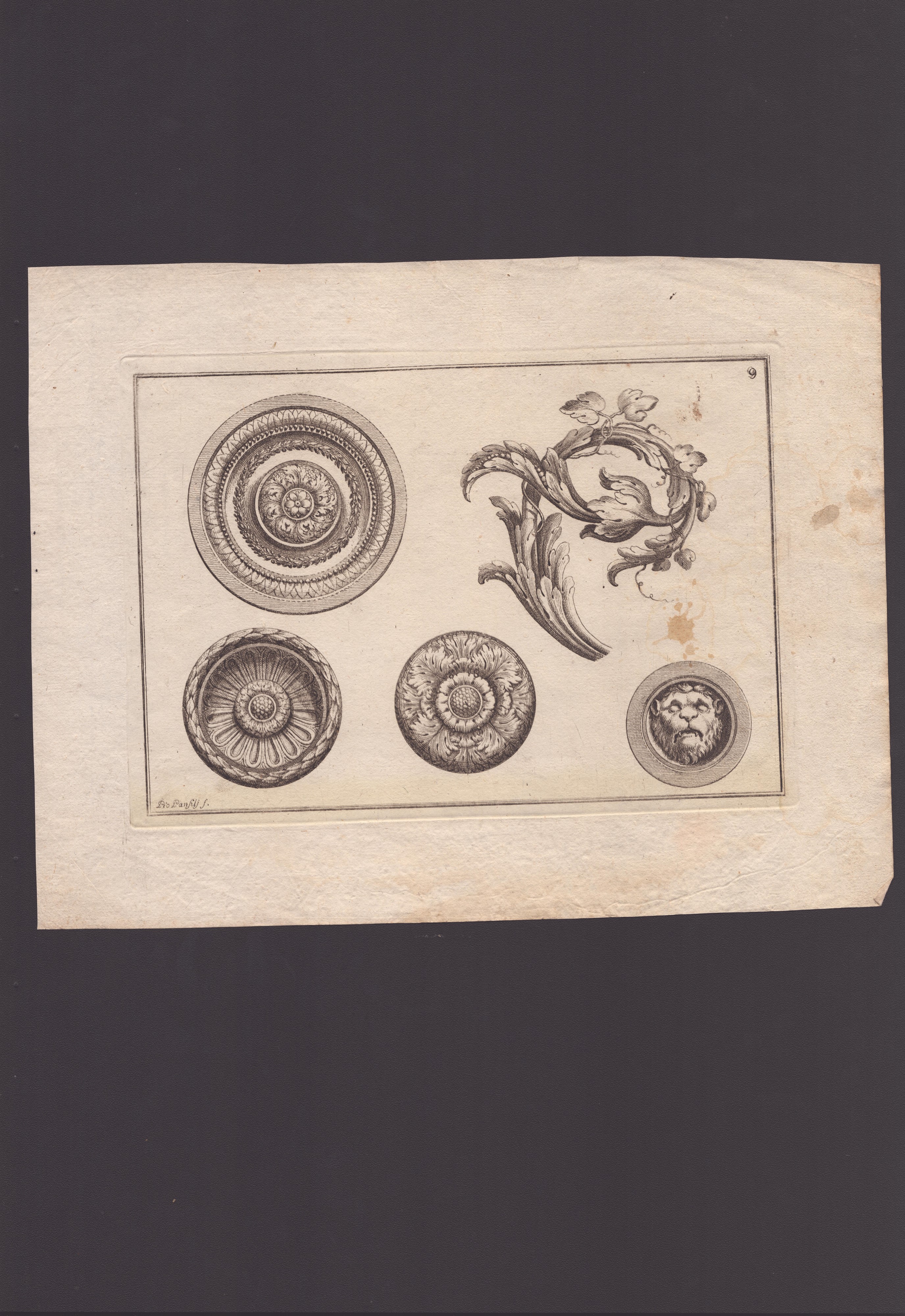 Lotto di 4 incisioni ornamentali